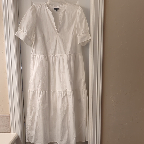 Who What Wear White Puff Sleeve Dress - Picture 1 of 5